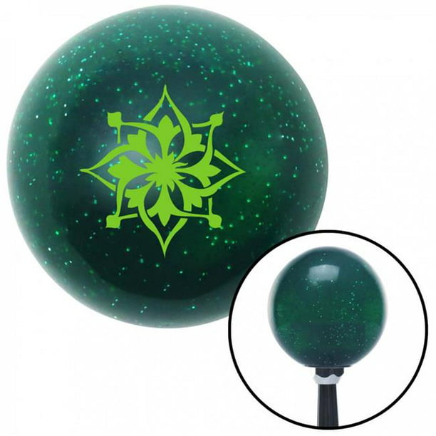 American Shifter 53927 Red Metal Flake Shift Knob with 16mm x 1.5 Insert Black Flower Power 